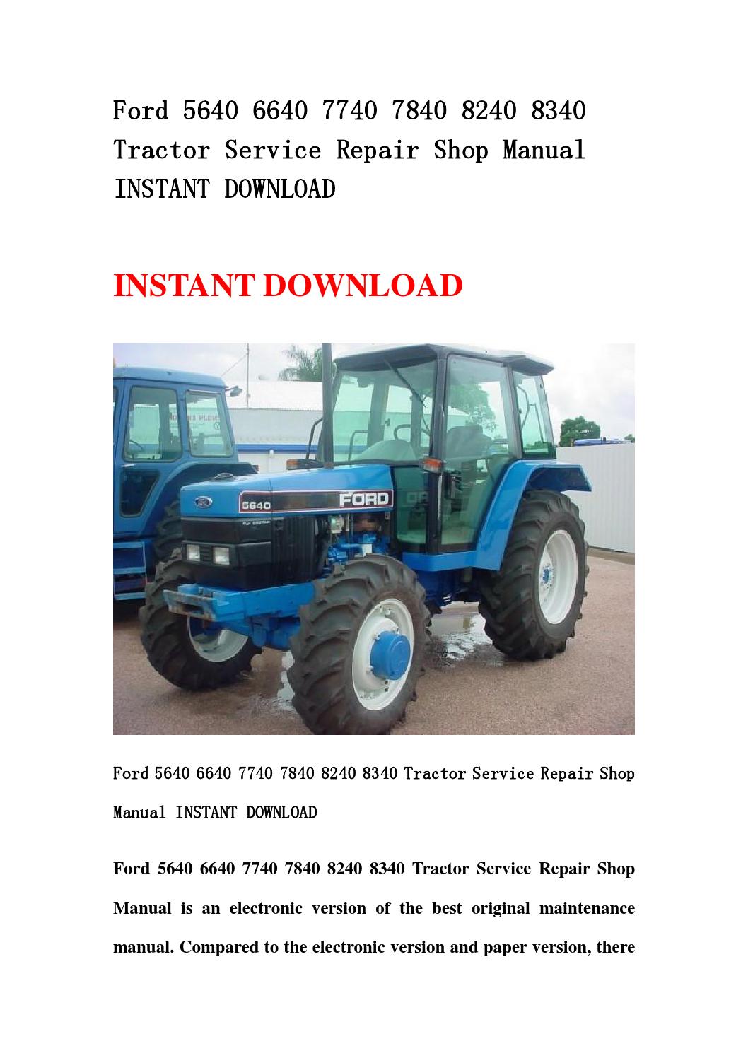 Ford 6640 Tractor Manual